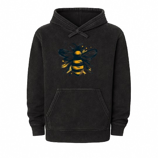 Honey Bee Insect Art 1 Mineral Wash Hoodies