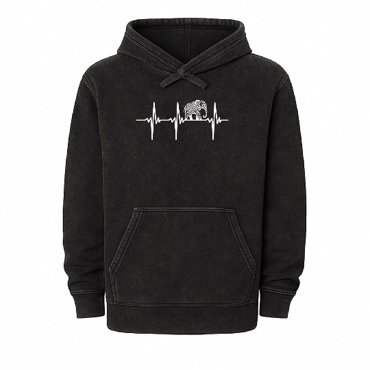 Heartbeat For Proud Elephants Mineral Wash Hoodies