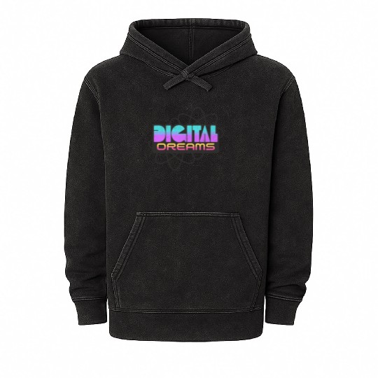 Digital Dreams - Retro Y2K Streetwear Design Mineral Wash Hoodies