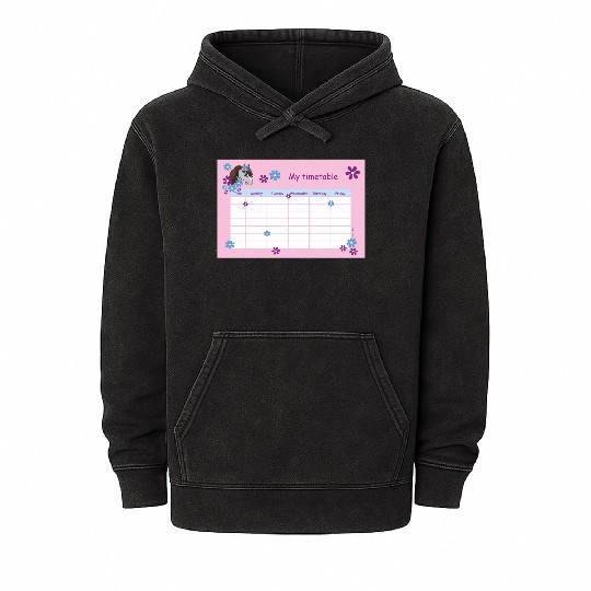 Timetable for Kids - Pony Flowers pink Mineral Wash Hoodies