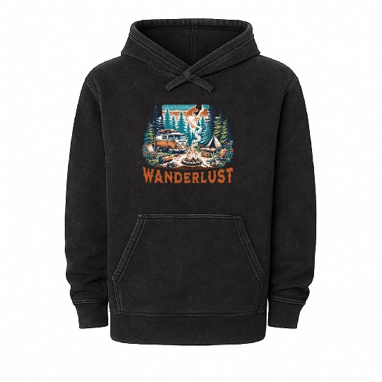 'Wanderlust' Nature Adventure GD Mineral Wash Hoodies
