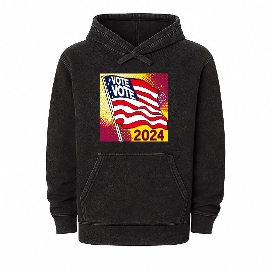 Vote 2024 Election Mineral Wash Hoodies 0001