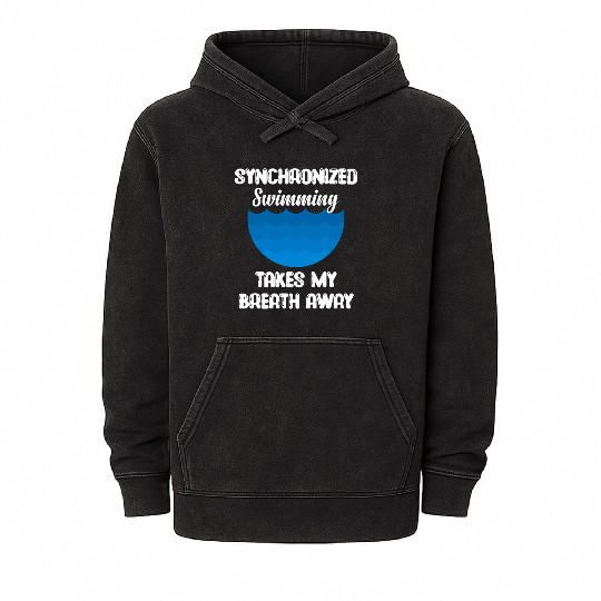 syn Synchronized Swimming Takes My Breath Away Mineral Wash Hoodies