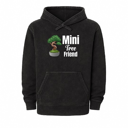 Mini Tree Friend Bonsai Meditation Spiritual Mineral Wash Hoodies
