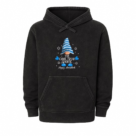 The Nana Gnome Funny Family MatchingGroup Hanukkah Mineral Wash Hoodies