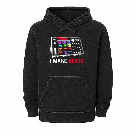I Make Beats Colorful Beat Make Music Producer Mineral Wash Hoodies