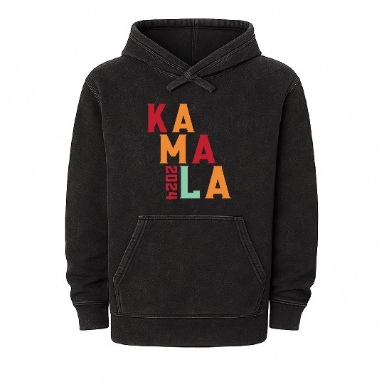Kamala Harris 2024 for President Vote Tim Walz Mineral Wash Hoodies