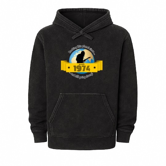 50th birthday Rocking this planet since 11/1974 Mineral Wash Hoodies