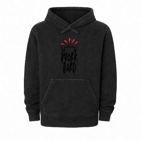 Work hard Mineral Wash Hoodies