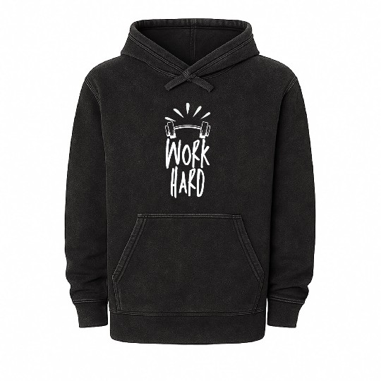 work hard Mineral Wash Hoodies