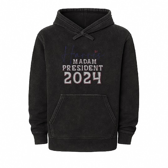 Kamala Harris 2024 for President Vote Tim Walz Mineral Wash Hoodies