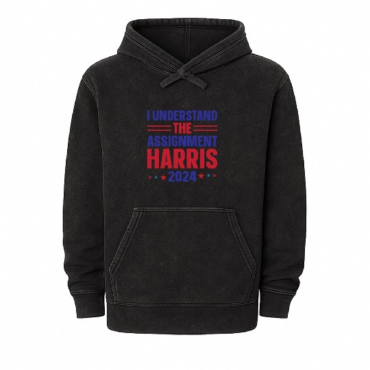 Kamala Harris 2024 for President Vote Tim Walz Mineral Wash Hoodies
