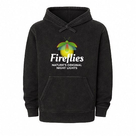 Fireflies Firefly Lightning Bug Insect Collector Mineral Wash Hoodies