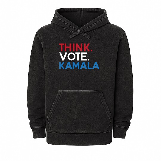 Kamala Harris 2024 for President Vote Tim Walz Mineral Wash Hoodies