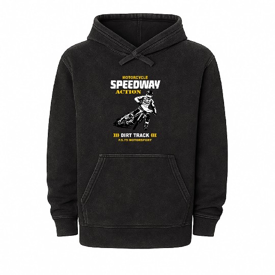 Motorcycle Speedway Racing Mineral Wash Hoodies
