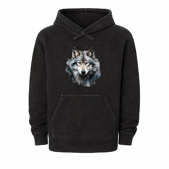 "The Call of the Wild: Wolf Art" Mineral Wash Hoodies