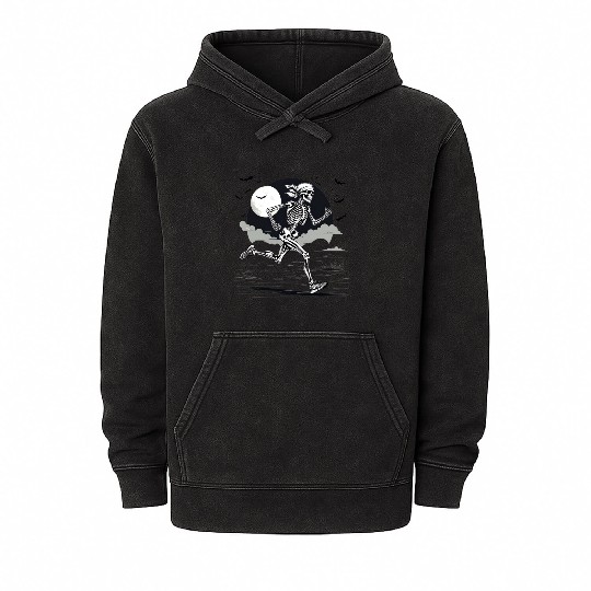Midnight Marathon: Skeleton's Sprint Mineral Wash Hoodies
