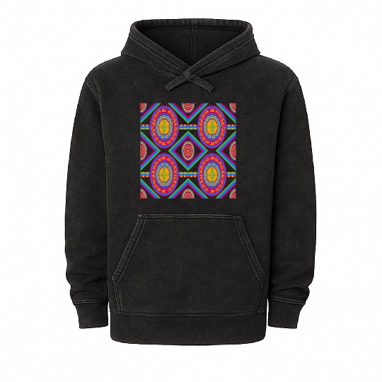 Vibrant African Tribal Pattern. Mineral Wash Hoodies