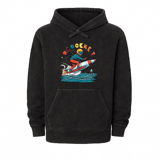Mineral Wash Hoodies/ Mineral Wash Hoodies "Rocket Surfing" logo design