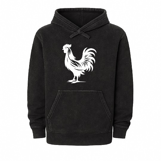 Cute Cock Pedigree Cock Large Plumage Mineral Wash Hoodies