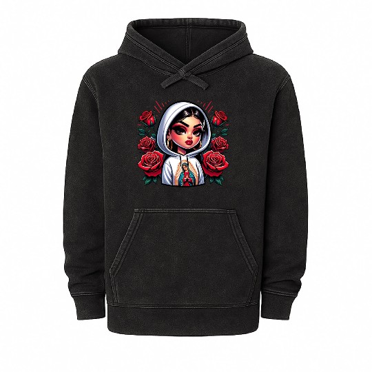 Virgen de Guadalupe Our Lady of Guadalupe Mineral Wash Hoodies