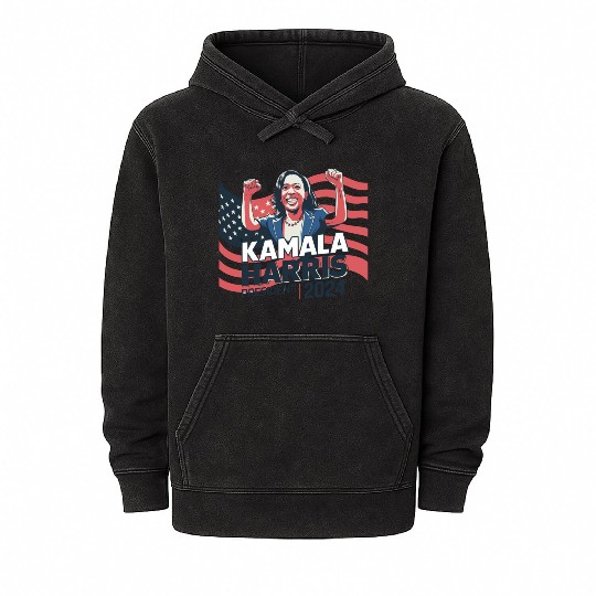 Kamala Harris 24 For The People, Mineral Wash Hoodies