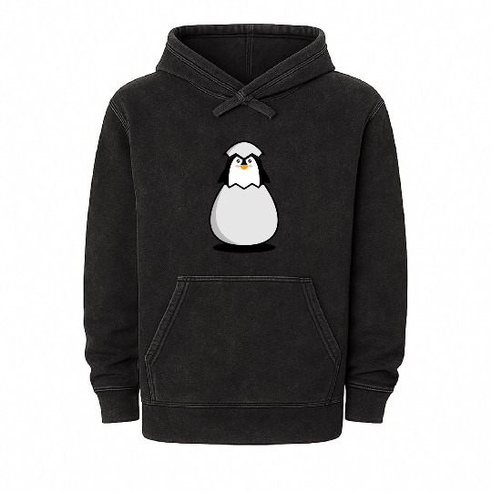 Funny penguin ,Cute Penguin, Penguin logo Mineral Wash Hoodies