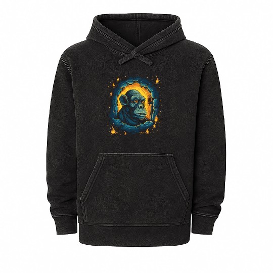Night of the Starry Dungeon Monkey Mineral Wash Hoodies