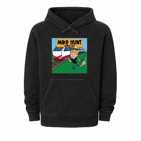 Mike Hunt Running Train Mineral Wash Hoodies