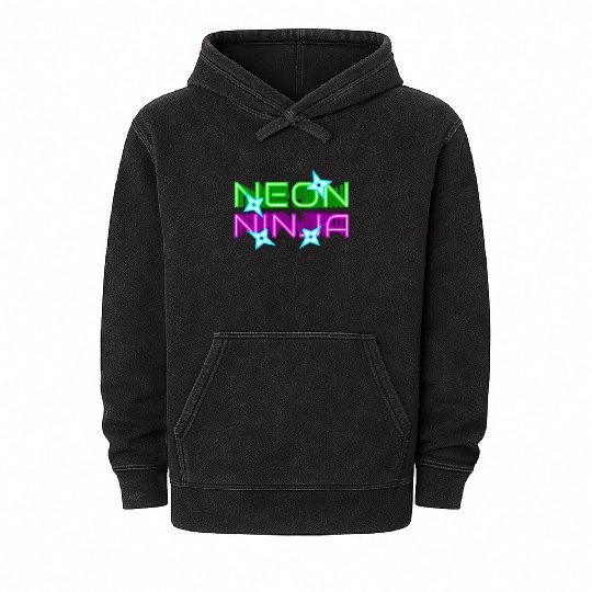 Neon Ninja Festival EDM Music Rave Mineral Wash Hoodies