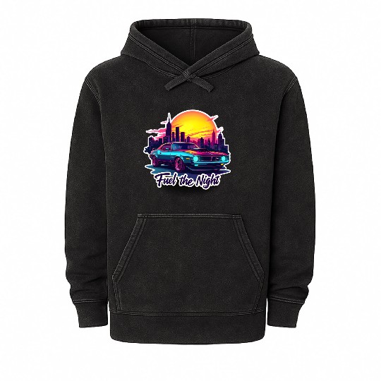 Cyberpunk Muscle Car Mineral Wash Hoodies