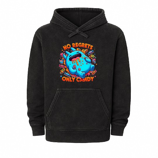 Disneyland Stitch Halloween No Regrets Only Candy Mineral Wash Hoodies