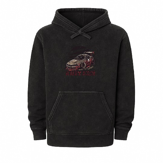 Trashy JDM Street Racer Night Kids Mineral Wash Hoodies