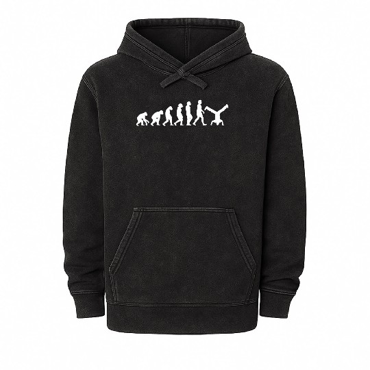 Breakdance dancing evolution of people sport Mineral Wash Hoodies