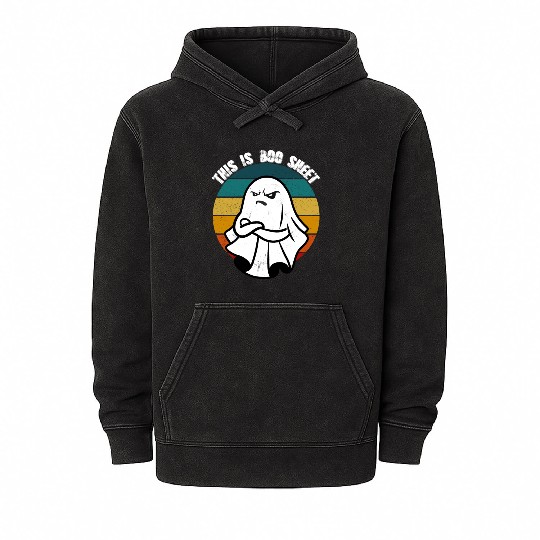 This Is Boo Sheet Ghost Retro Halloween Mineral Wash Hoodies