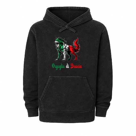 The pride of Brescia Italy flag Mineral Wash Hoodies