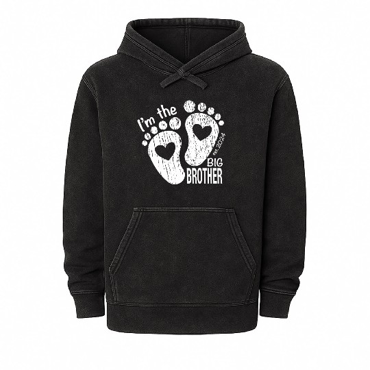 I’m the big brother -newborn sibling design Mineral Wash Hoodies