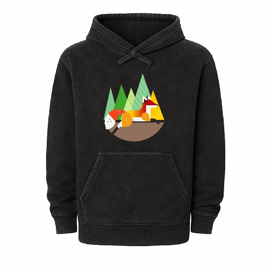 Geometric fox - modern design & closeness to natur Mineral Wash Hoodies