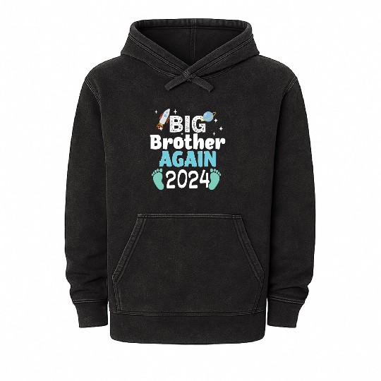 romoted To Big Brother Again Older Brothers Mineral Wash Hoodies