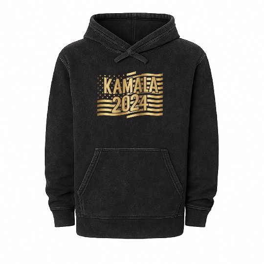 Kamala Harris 2024 For President Mineral Wash Hoodies