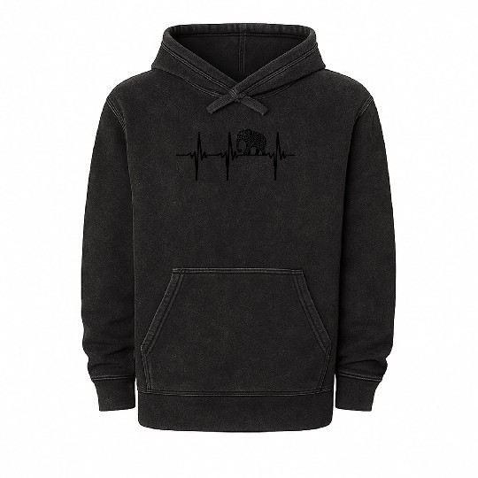 Heartbeat For Large, Artistic Elephants Mineral Wash Hoodies