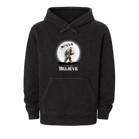 Believe Santa Bigfoot Christmas Sasquatch Mineral Wash Hoodies