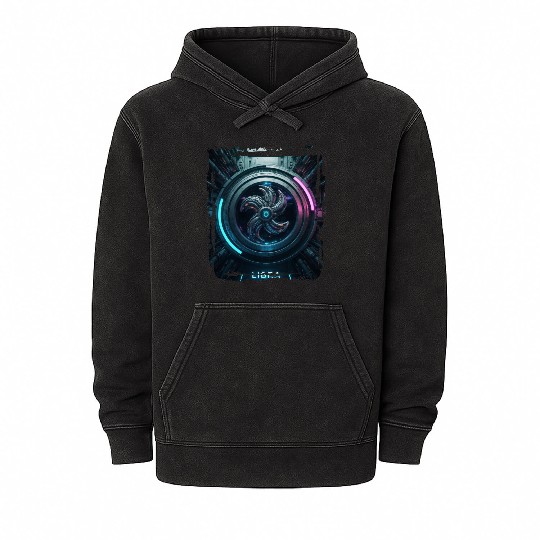 Zodiac sign Libra in cyberpunk era Future Mineral Wash Hoodies