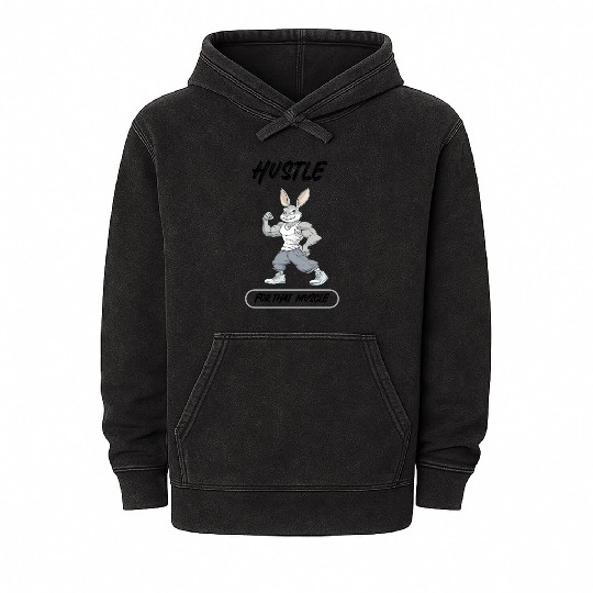 Hustle For That Muscle Bunny Mineral Wash Hoodies