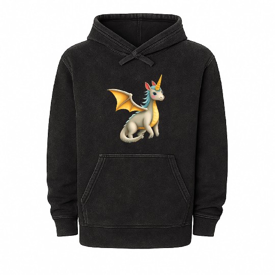 Little Sweet Unicorn Dragon Mineral Wash Hoodies