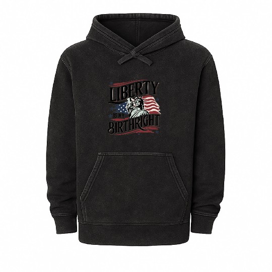 Liberty is My Birthright – Elegant Freedom Design Mineral Wash Hoodies
