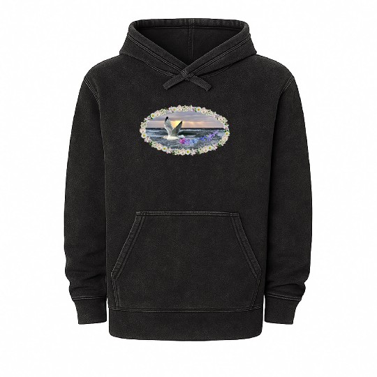 sea beach sunset seagull kitsch flashy magic Mineral Wash Hoodies