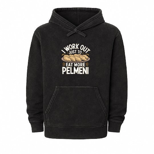 Pelmeni Dumpling Traditional Russian Mineral Wash Hoodies