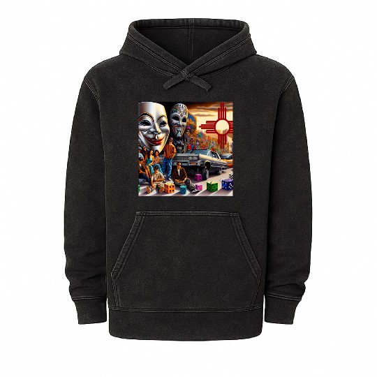 New Mexico Zia Symbol Mineral Wash Hoodies