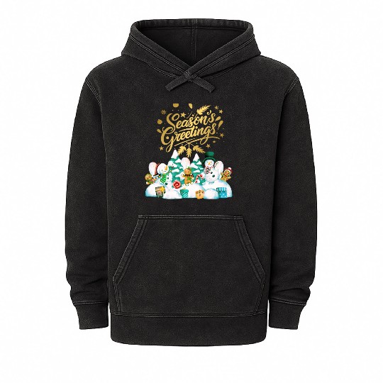 Seasons greetings with friends Mineral Wash Hoodies